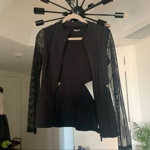 Black Slimming Zip Up Jacket
